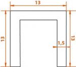 Нижняя направляющая RACK-B 13x13x13 1M